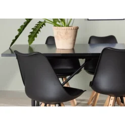 Spisebordssæt Astrid med Spisebordsstole Zeno - Sort