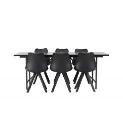 Spisebordssæt Astrid med Spisebordsstole Zeno - Sort