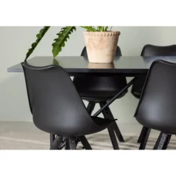 Spisebordssæt Astrid med Spisebordsstole Zeno - Sort