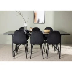 Spisebordssæt Astrid med Spisebordsstolene Polar - Sort