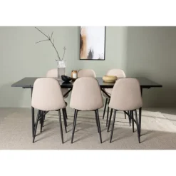 Spisebordssæt Astrid med Spisebordsstole Polar - Beige og Sort