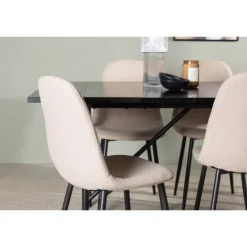 Spisebordssæt Astrid med Spisebordsstole Polar - Beige og Sort