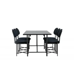 Spisebordssæt Astrid med Spisebordsstole Stella - Sort
