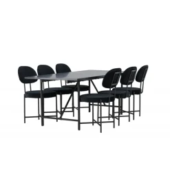 Spisebordssæt Astrid med Spisebordsstole Stella - Sort