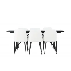 Spisebordssæt Astrid med Spisebordsstolene Night - Sort og Hvid