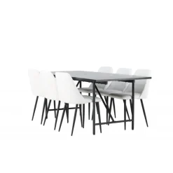 Spisebordssæt Astrid med Spisebordsstolene Night - Sort og Hvid