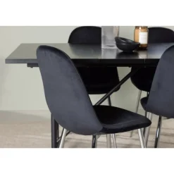 Spisebordssæt Astrid med Spisebordsstolene Polar - Sort