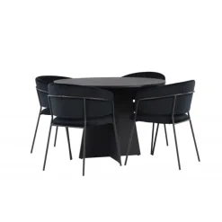 Spisebordssæt Bootcut med Selma stole - Sort
