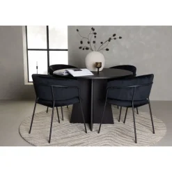 Spisebordssæt Bootcut med Selma stole - Sort