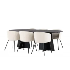 Spisebordssæt Bootcut med Spisebordsstole Berit