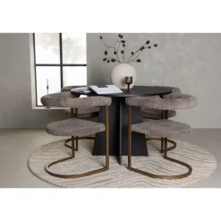 Spisebordssæt Bootcut med stole fra Morning-serien - Sort og Brun