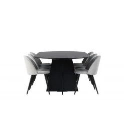 Spisebordssæt Bootcut med Spisebordsstole i Velour