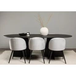 Spisebordssæt Bootcut med Spisebordsstole i Velour