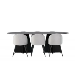 Spisebordssæt Bootcut med Spisebordsstole i Velour