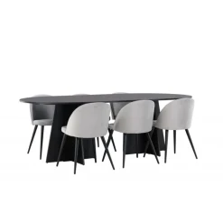 Spisebordssæt Bootcut med Spisebordsstole i Velour