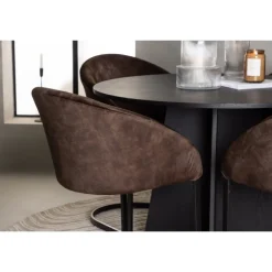 Spisebordssæt Bootcut med stole fra Evening - Sort og Mørkebrun