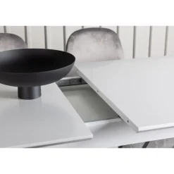 Spisebordssæt Disa med Spisebordsstole Eva - Lysegrå og Hvid