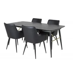 Spisebordssæt Guld med Spisebordsstole Komfort