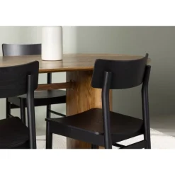 Spisebordssæt Isolde med Montros stole - Sort og Natur