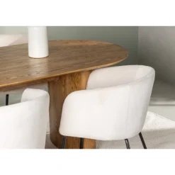 Spisebordssæt Isolde med stole Berit - Beige og Natur