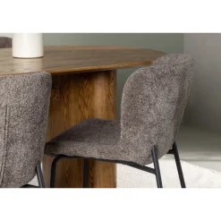 Spisebordssæt Isolde med stole Modesto - Mørkegrå og Natur