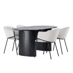 Spisebordssæt Isolde med stole Evelina