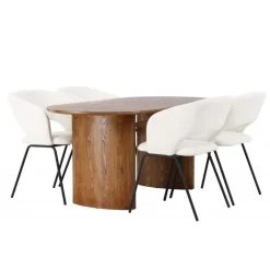 Spisebordssæt Isolde med stolene Day - Natur og - Off White