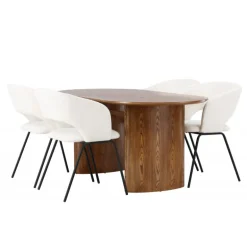 Spisebordssæt Isolde med stolene Day - Natur og - Off White