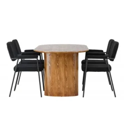 Spisebordssæt Isolde med stole Yesterday - Sort og Natur