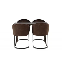 Spisebordssæt Kaseindon med Spisebordsstolene Evening - Mørkebrun