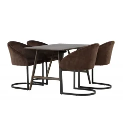 Spisebordssæt Kaseindon med Spisebordsstolene Evening - Mørkebrun