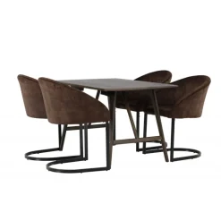 Spisebordssæt Kaseindon med Spisebordsstolene Evening - Mørkebrun