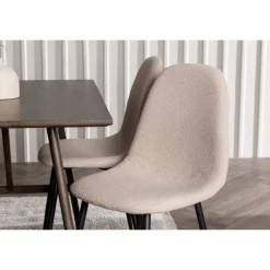 Spisebordssæt Kaseindon med Spisebordsstolene Polar - Beige og Mørkebrun