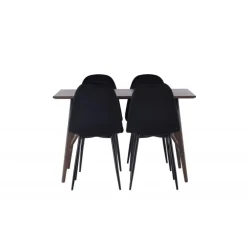 Spisebordssæt Kaseindon med Spisebordsstolene Polar - Sort og Mørkebrun