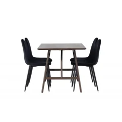 Spisebordssæt Kaseindon med Spisebordsstolene Polar - Sort og Mørkebrun