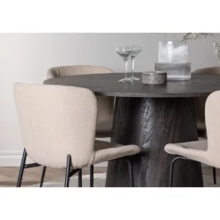 Spisebordssæt Lanzo med Modesto stole - Beige og Sort