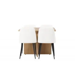 Spisebordssæt Leo med Night Spisebordsstole - Natur og Hvid