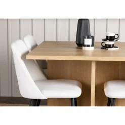 Spisebordssæt Leo med Night Spisebordsstole - Natur og Hvid