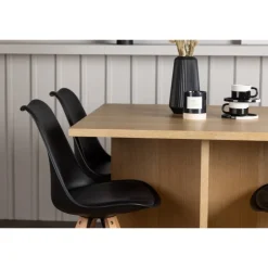 Spisebordssæt Leo med Spisebordsstole Zeno - Sort og Natur