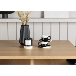 Spisebordssæt Leo med Spisebordsstole Zeno - Sort og Natur