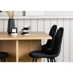 Spisebordssæt Leo med Spisebordsstolene Polar - Sort og Natur
