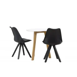 Spisebordssæt Leonora med stole Zeno - Sort og Hvid