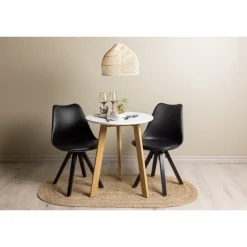 Spisebordssæt Leonora med stole Zeno - Sort og Hvid