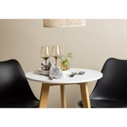 Spisebordssæt Leonora med stole Zeno - Sort og Hvid