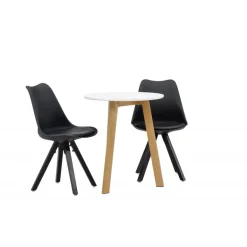 Spisebordssæt Leonora med stole Zeno - Sort og Hvid