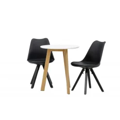 Spisebordssæt Leonora med stole Zeno - Sort og Hvid