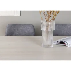 Spisebordssæt Olga med Spisebordsstole Rosie - Grå og Hvid