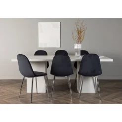 Spisebordssæt Olga med Spisebordsstolene Polar - Sort og Hvid