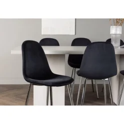 Spisebordssæt Olga med Spisebordsstolene Polar - Sort og Hvid