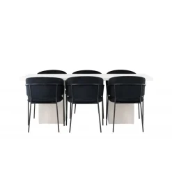 Spisebordssæt Olga med Spisebordsstole Selma - Sort og Hvid